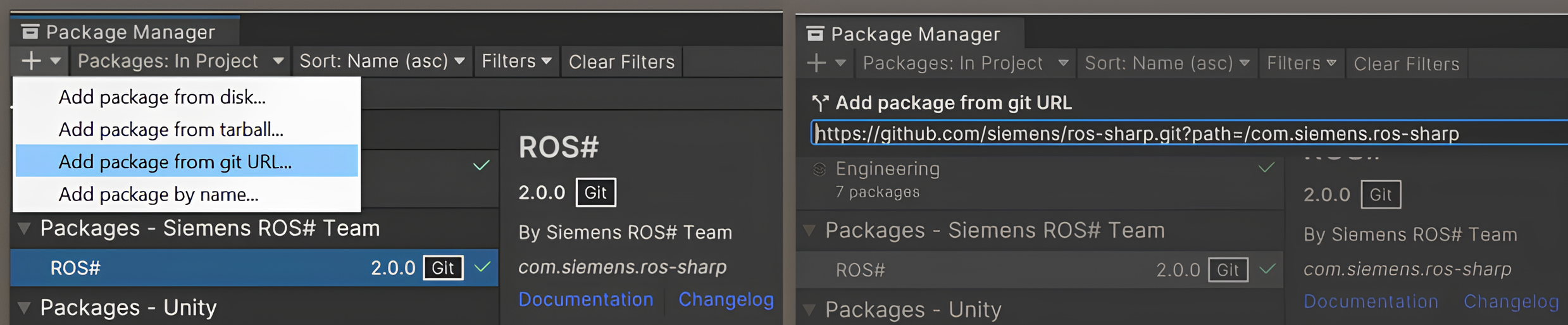 ROS# Package Install from Git